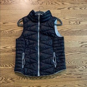 Black and Gray Puffy Vest